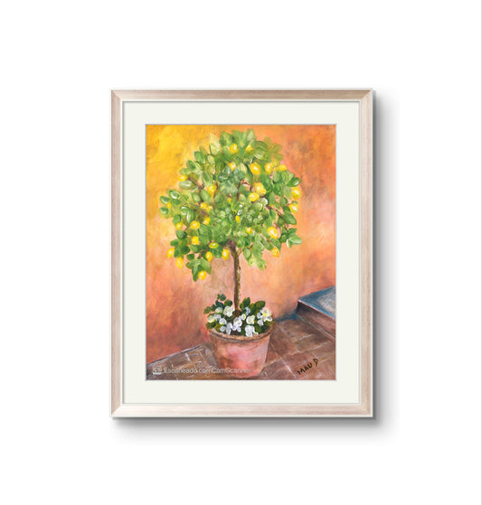 Acryl auf Papier | Zitronenbaum