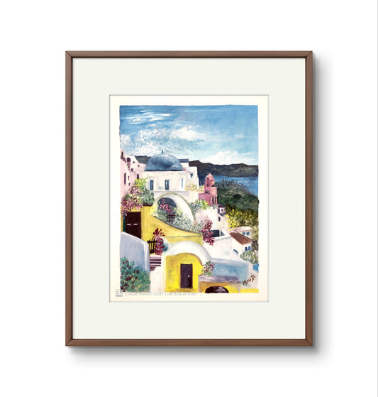 "Santorini" | Óleo sobre papel