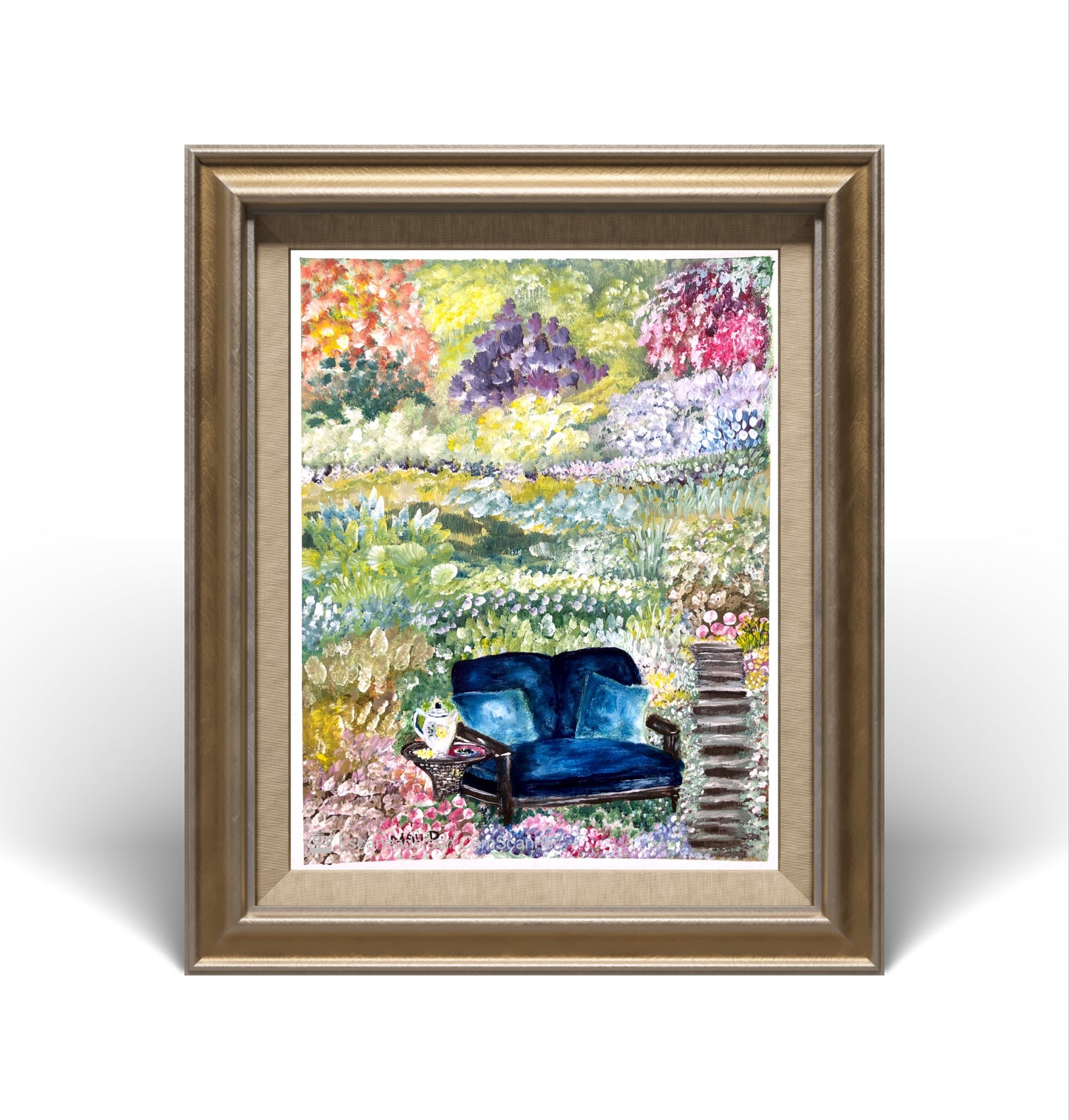 Acryl auf Leinwand | Tee im Garten